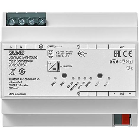 Jung KNX Spannungsversorgung mit IP-Schnittstelle, 320 mA, REG, 6 TE, Secure 20320 1S IPS R (1/2)