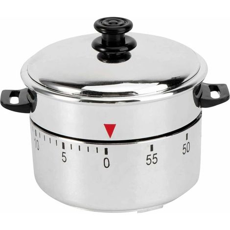 Oeuf Minuteur Mécanique, 60 Minute Compteur Minuteur Cuisine,Minuteur de Cuisine en Forme de Manuel, Minuteur en Acier Inoxydable (1/5)