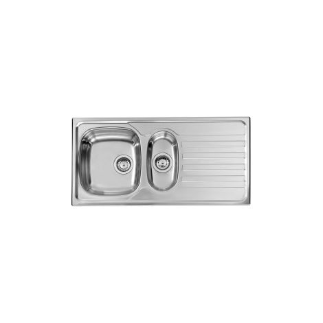 CM 010845.S1.01.2018 Nihal Lavello da incasso 1 vasca e 1-2 vaschetta inox satinato (100x50 cm) colore Inox (1/5)