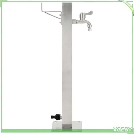 Colonne à eau de jardin carrée - FAFEICY - 45454 - Acier inoxydable - 65 cm - Robinet inox 304 (1/5)