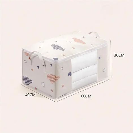 Bolsa de almacenamiento plegable para ropa, mantas, edredones, armarios, suéteres, organizador de ropa con asa, grande, ideal para guardarropas y ropa de moda. (1/3)