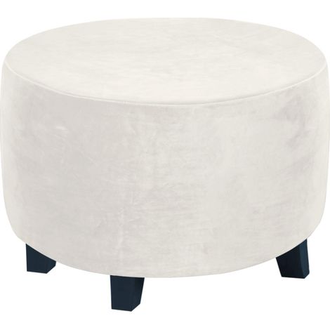Housses de Pouf Rondes Housse Tabouret Rond Housse d'ottoman en Velours Extensible Housse de Protection de Repose-Pieds Housse Tabouret Velours (1/5)