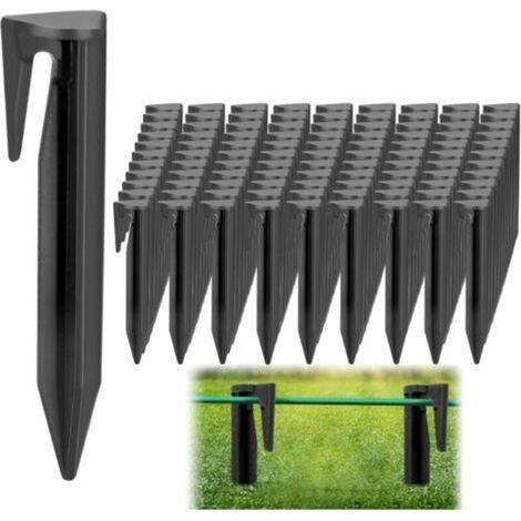 100 Pièces Piquet Fil Robot Tondeuse, Piquets De Fixation pour Câbles Périphériques, Crochet pour Robot Tondeuse, Crochet Accessoires pour Câbles Périphériques Tondeuse Robot (1/4)