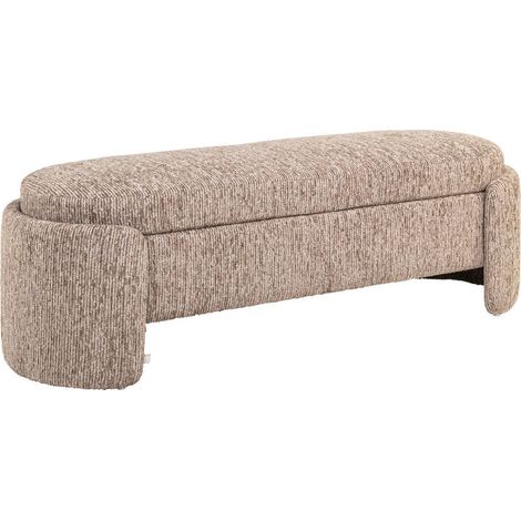 Banc coffre texturé pour entrée ou chambre - mocca linéaire (1/5)