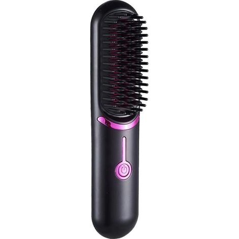 Mini-Akku-Glättungsbürste, tragbarer Glättungskamm mit USB-Ladefunktion für Frauen, Anti-Burning-Glättungsbürste und (1/5)