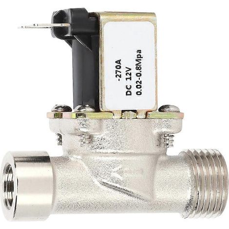 Wasserdruckventil, 2-Wege, Messingbeschichtung, mechanisch, normalerweise geschlossen, Einlass 12 V DC (1/4)