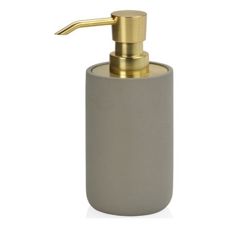 Distributeur de Savon en Ciment Gris et Métal Doré (1/2)