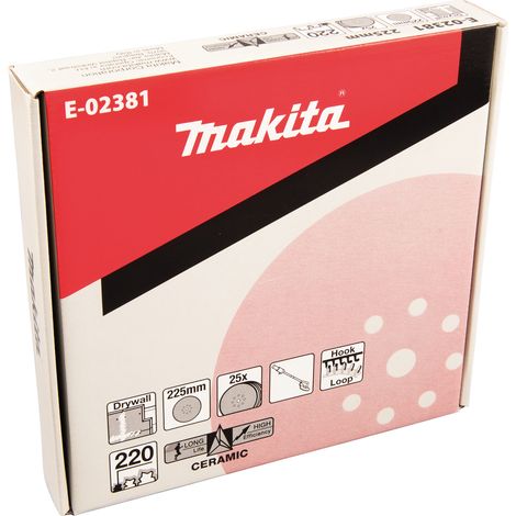 Papier de ponçage Makita 225 mm K220 25 unités