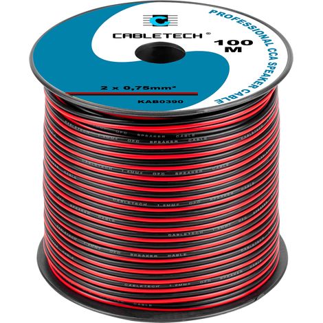Lautsprecherkabel, 2x 0,75 mm HQ, 100 m, Cabletech