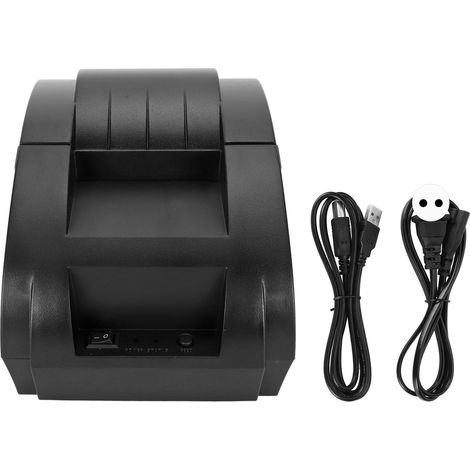 Imprimante thermique 58mm 90mm/s, 203DPI, interface USB, compatible ESC/POS, pour étiquettes d'expédition, 100‑240V avec prise UE.