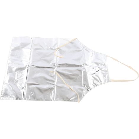 Tablier de travail ignifuge 1000°C, résistant à la chaleur extrême, en feuille d'aluminium, protection haute température pour atelier, soudure et industrie. (1/5)