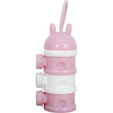 Contenant à lait en poudre portable, distributeur de collations étanche à couches indépendantes, grande capacité, rose et blanc (1/5)