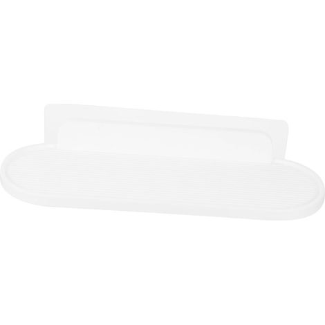 Étagère de rangement murale INOOMP en 2 parties pour salle bain , blanche , sans clous , antirouille (1/5)