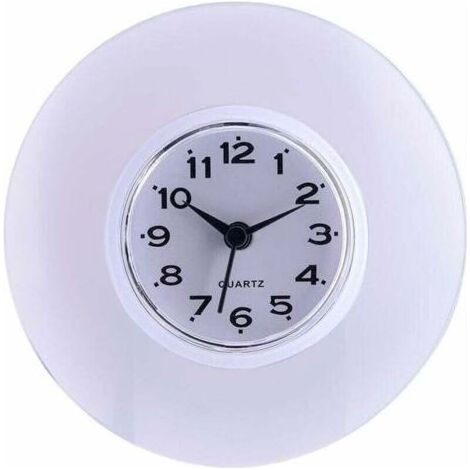 PA Heaveant Orologio da parete, Orologio da doccia per bagno, Mini orologio da doccia impermeabile con grande ventosa per camera da letto, cucina, bagno, soggiorno (bianco) (1/4)