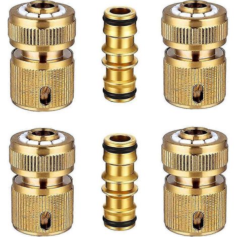 Pack Heilwiy de raccords rapides pour tuyau d'arrosage, raccords doubles pour tuyau d'arrosage (cadeau) (1/5)