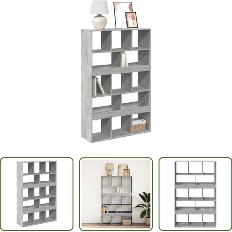 Rangement - Bibliothèque gris béton 100x33x156,5 cm bois d'ingénierie (1/5)