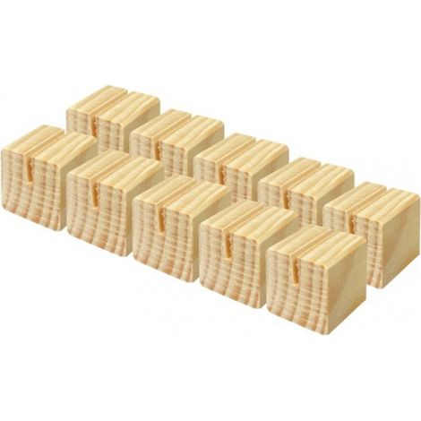 Socle cube en bois brut de dimensions 3,6 x 3,6 x 3,6 cm avec rainure inclinée - Lot de 10 (1/5)