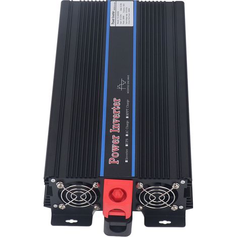 Onduleur solaire à onde sinusoïdale modifiée 2000W, convertisseur de chargeur de voiture avec écran LCD, entrée de sortie DC 12V 24V, sortie AC 220V (1/5)