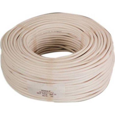 100 x CAVO ELETTRICO H05VV-F SEZ 2X1,00 MM BIANCO