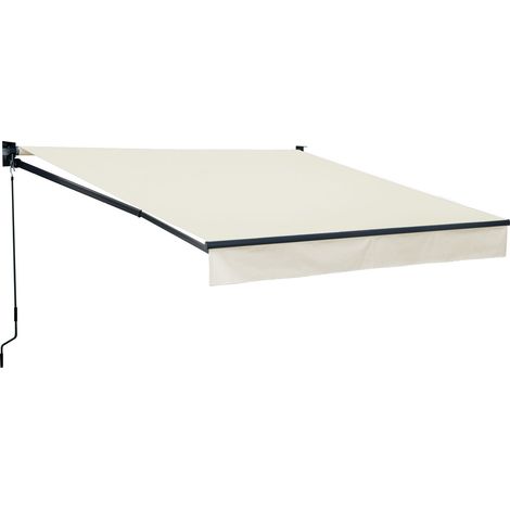 Toldo SAULE 2.95 × 2.5m Lona beige y estructura gris