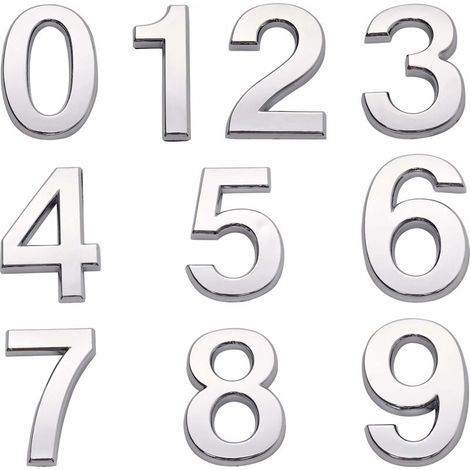 Numeri civici autoadesivi per cassetta postale, numeri civici 0-9, per appartamento, stanza, ufficio (4,3 cm)