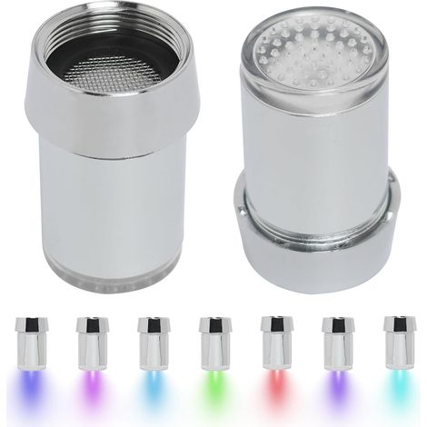 Rubinetto a LED con cambio colore, set da 2 pezzi con sensore e 7 colori, accessori per il flusso d'acqua per ristoranti, bagni e cucine. (1/5)