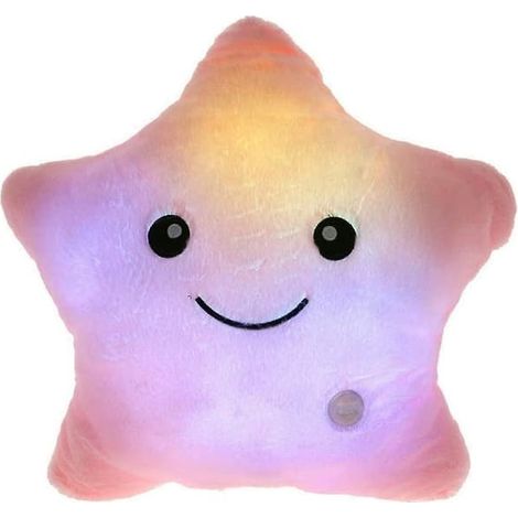 Filiyano-Peluche lumineuse LED étoile scintillante, coussin décoratif, jouet en peluche, cadeau de Noël pour enfants (rose) (1/5)