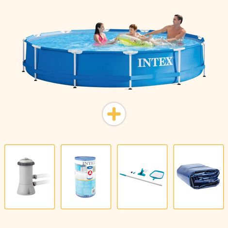 Intex Piscine Tubulaire Ronde - 366x76 cm - 5-pièces S194 (1/5)