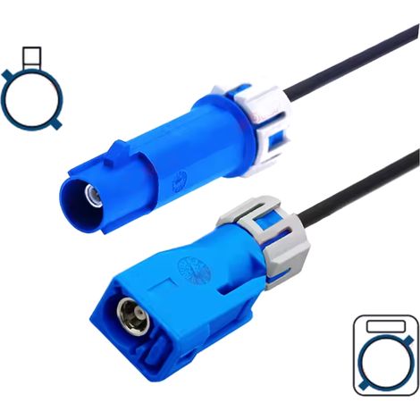 Fakra-Kabel mit C-Stecker, wasserdichte Buchse, RG174, 12 m