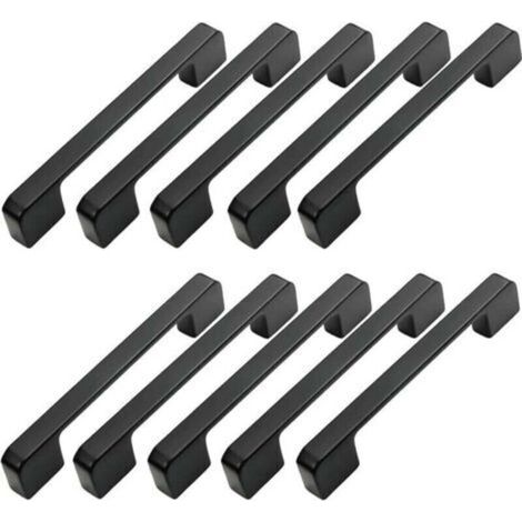 10pcs Poignée Meuble Entraxe 96mm-Poignée Porte Cuisine Noire Poignee Barre Meuble Poignee De Cuisine Noire 96mm