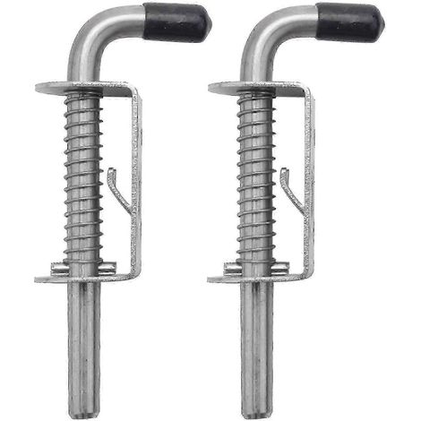 Lot de 2 verrous à ressort en acier inoxydable de 2 mm d'épaisseur, finition brossée, 12,7 cm (5 pouces). (1/5)