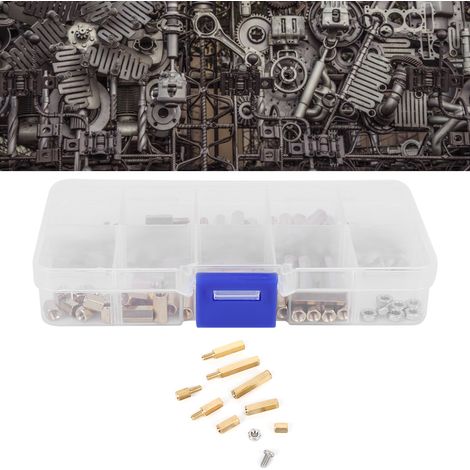 120 pièces de vis à embase hexagonale creuse, boulons, joints, écrous, goujons et accessoires de quincaillerie M3 pour circuit imprimé (1/5)
