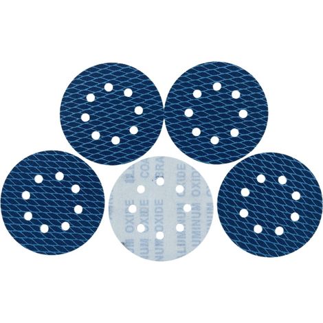 100 pièces- Papier de verre humide et sec, papier de verre rond 5 pouces 8 trous pour polissage, disques de ponçage, grain 180 (1/5)