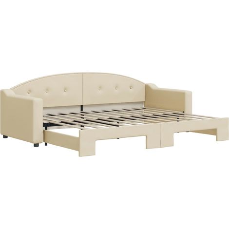 Maison Exclusive - Divano Letto con Letto Estraibile Crema 80x200 cm Tessuto