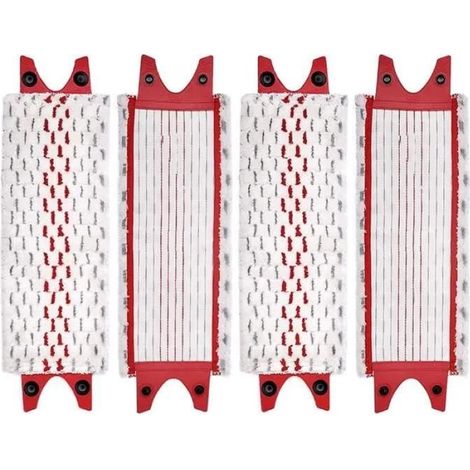 Lot de 4 têtes de balai plates microfibre - compatibles Vileda Ultramax - recharge pour serpillère (1/4)