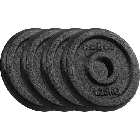Juego de pesas de hierro fundido 4x1,25 kg, 5 kg, orificio de 31 mm, placa clásica Rebel (1/5)