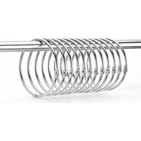 12 PCS Métal Anneaux Rideaux, 80mm Anneaux pour Rideaux Ouvrable (1/5)