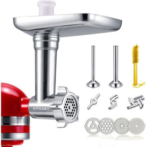 Accessoire hachoir alimentaire - Alliage d'aluminium Inclut plaques et tubes à saucisse - Mixeurs KitchenAid (1/5)