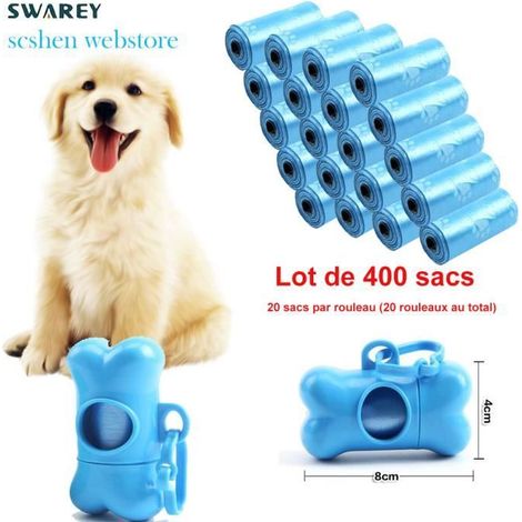 415 Hundtbeutel pro Packung, mit Spender und Clips, geeignet für Katzen und Hunde, blau, 20 Beutel pro Rolle (insgesamt 20 Rollen) (1/4)
