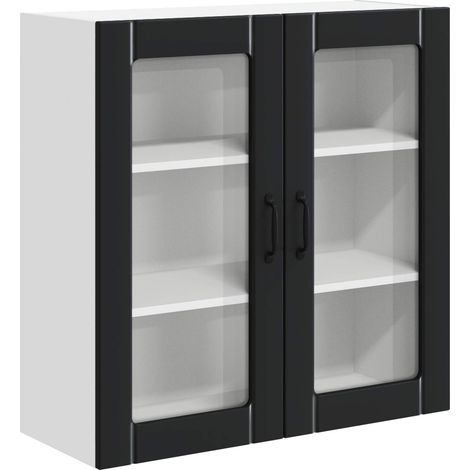 Maison Exclusive - Armario de vidrio para pared LUCCA Negro 80 x