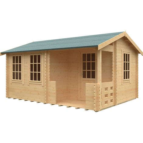 16x12 The Gyles 44mm Cabin - L475 x W355 x H271.9 cm - Solid Wood/Softwood/Pine - Natural
