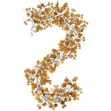 Guirlande de feuilles d'érable artificielles en soie Bouasgh, 19,8 m (65 pi) - Dorée - Soie plastique - Autres formes - Automne, Thanksgiving, Mariage, Fête, Noël - Indonésie (1/5)