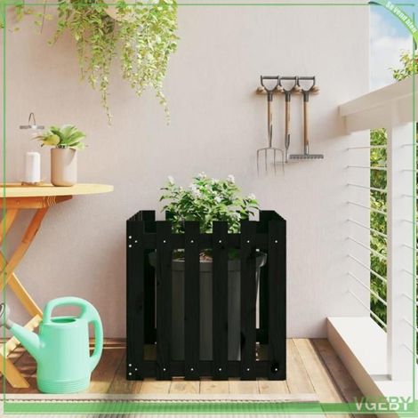Jardinière - FAFEICY - 832459 - Noir - Pin massif - 60x60x60 cm (1/5)