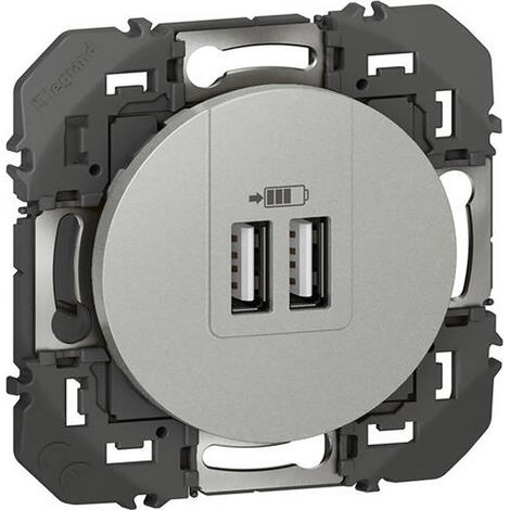 Doppia presa USB LEGRAND Dooxie in alluminio