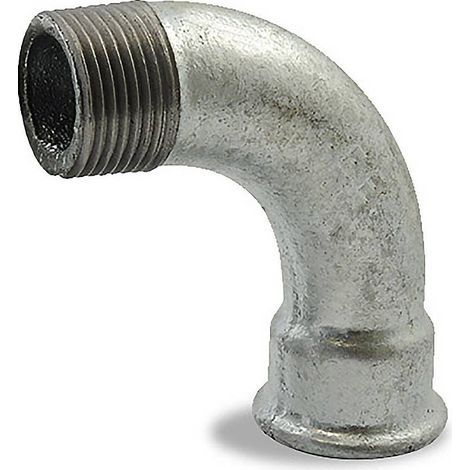 Courbe à grand rayon à 90° male femelle, galvanisée, en fonte malléable 3/8'' (1/2)