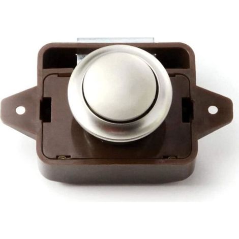 Bardusch - Serrure à bouton-poussoir Bouton poussoir serrure placard tiroir porte camping-car armoire bouton auto kit Brun (1/4)