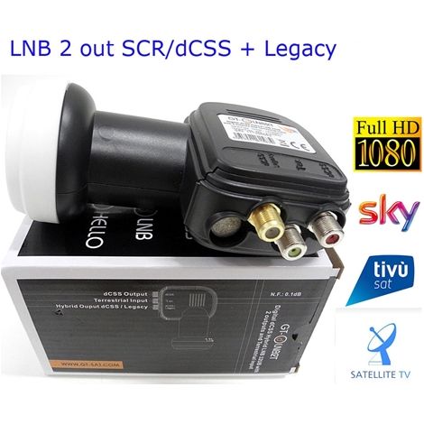 GT-SAT LNB universale 2 OUT DCSS SCR LEG + MIX TV - GT-DLNB2T