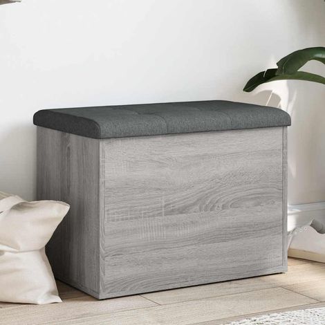 vidaXL Banc de rangement sonoma gris 62x42x45 cm bois d'ingénierie (1/5)
