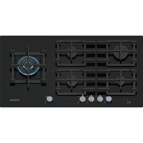 Siemens iQ700 ER9A6SH40. Colore del prodotto: Nero, Posizionamento dell'apparecchio: Da incasso, Dimensione della larghezza del piano cottura: 90 cm. Tipo di controllo: Manopola, Touch, Posizione d... (1/5)
