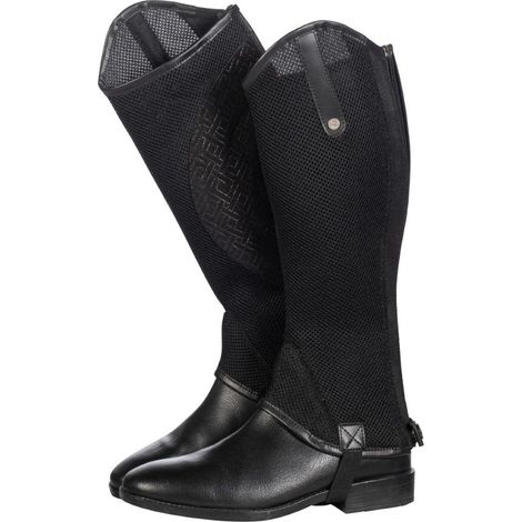 M-40, nero: Gambali da equitazione modello Lara in rete con grip in silicone (1/5)